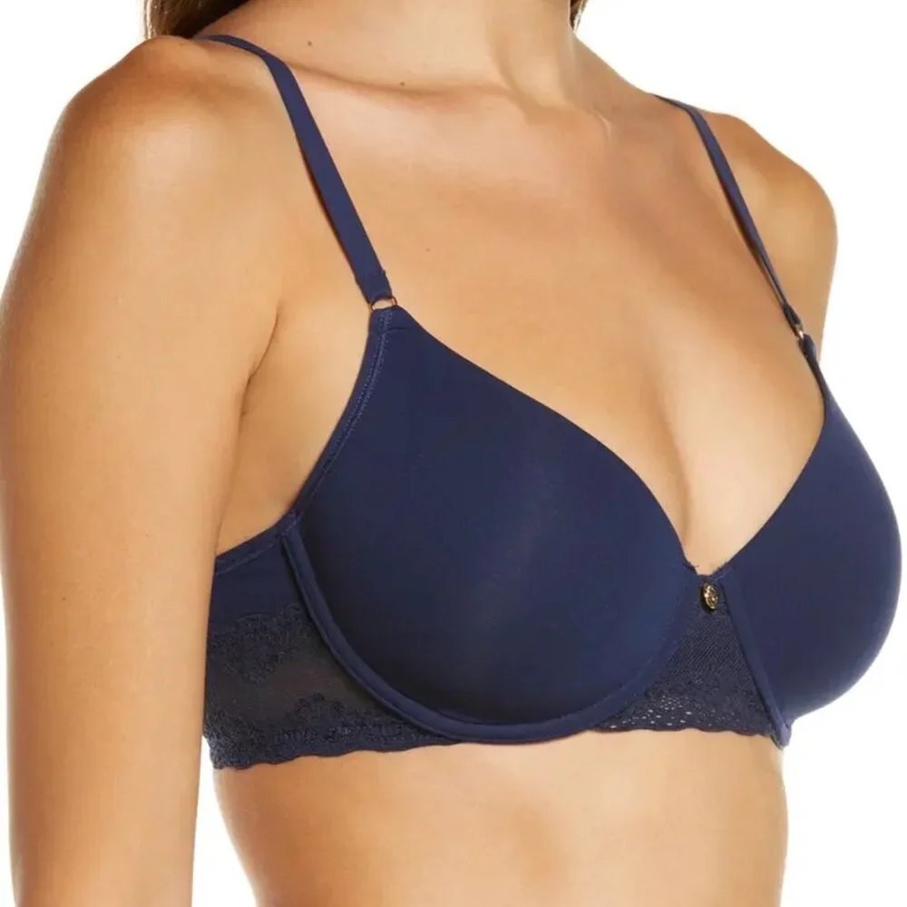 Natori Bliss Perfection Underwire Contour Bra in Midnight Navy - Picture 2 of 4